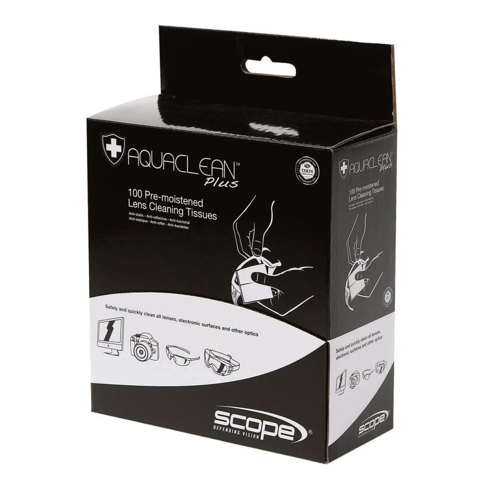 Aqua Clean Plus Dispenser Box - 100 Pre-Moistened Wipes — Eye Protection | GRS Safety Perth