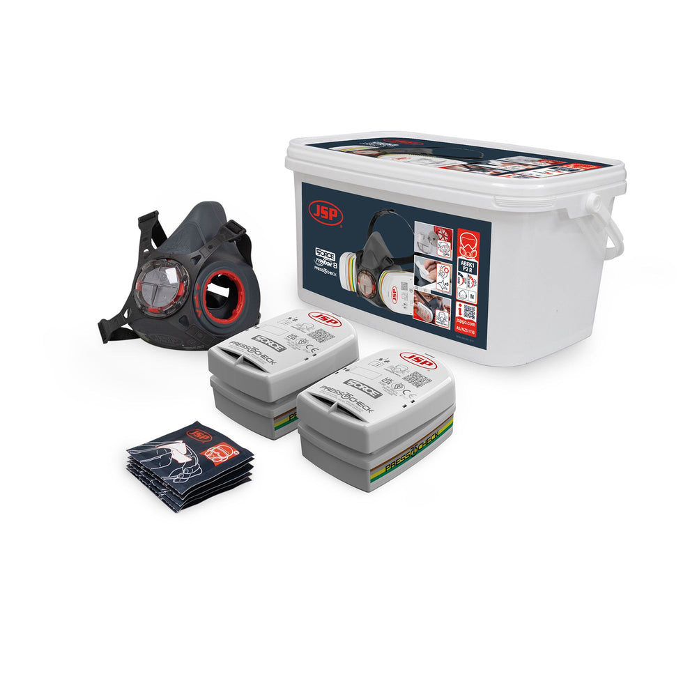 Force Typhoon 8 Half Mask Respirator Multi-Gas Kit With ABEK1P2 Filters — Respiratory | GRS Safety Perth