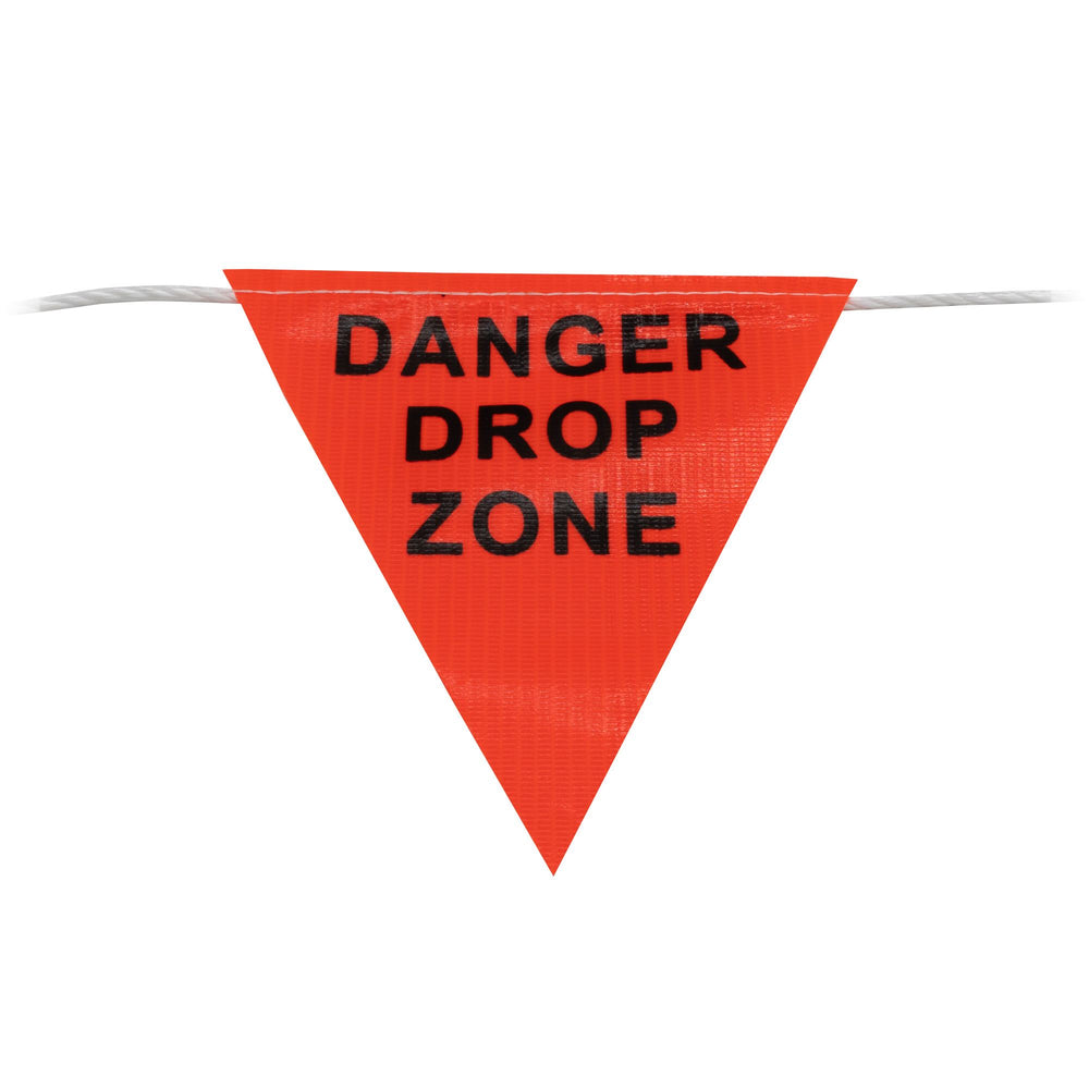 30M 'DANGER DROP ZONE' Bunting Orange — Site Safety | GRS Safety Perth