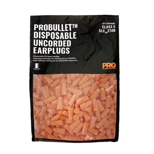 Probullet Uncorded Earplug Refill For Dispenser (500 Pairs) — Hearing | GRS Safety Perth