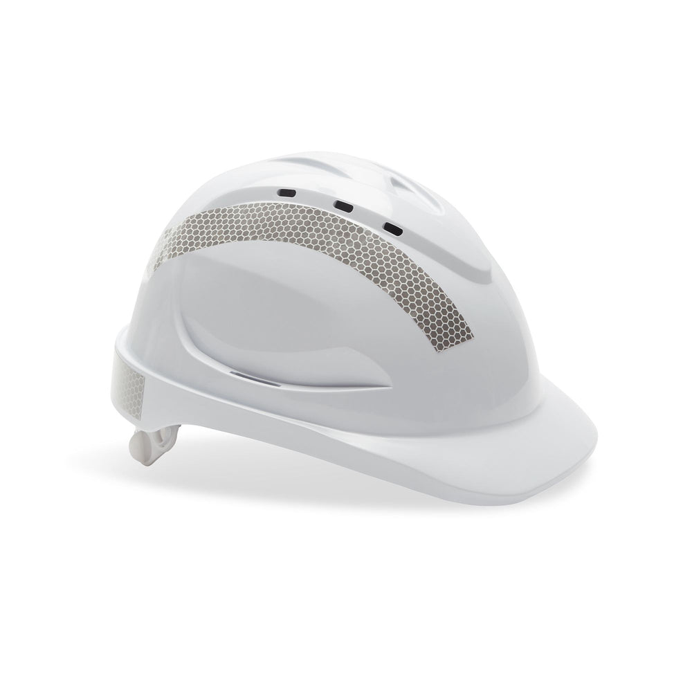 V6 Vented Hard Hat with Pushlock Harness and Reflective Tape — Head Protection | GRS Safety Perth
