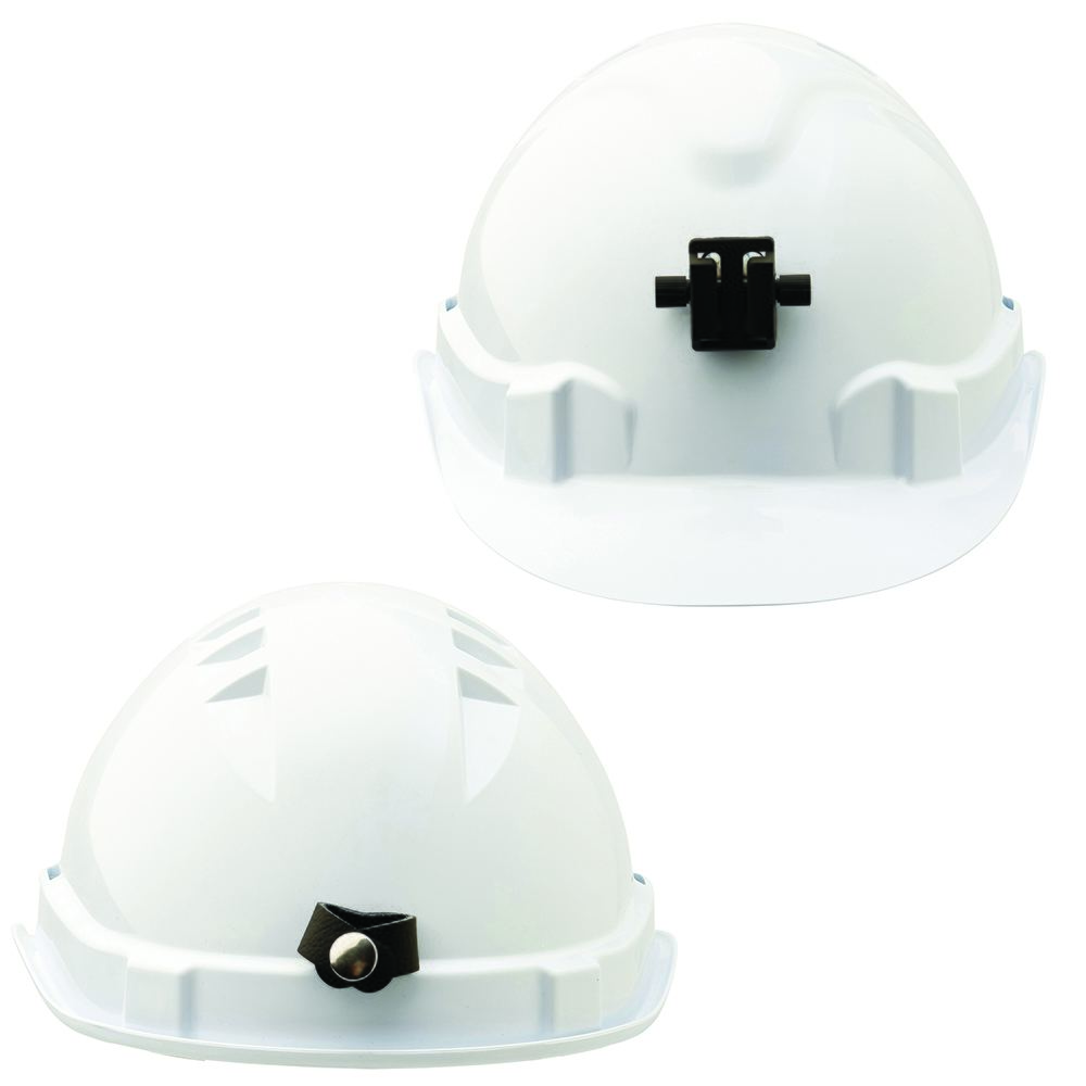 V6 Hard Hat Vented With Lamp Bracket And Pushlock Harness - White — Head Protection | GRS Safety Perth
