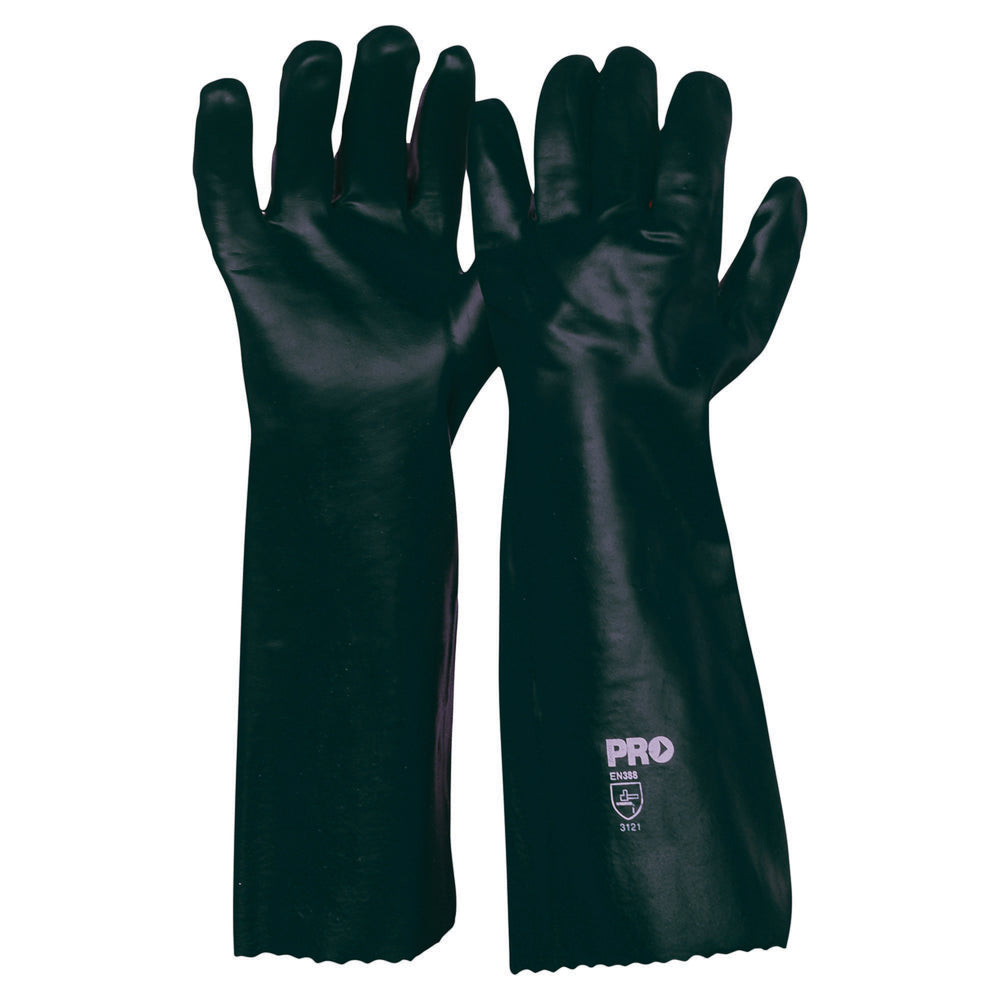 45cm Green Double Dipped PVC Gloves Large — Hand Protection | GRS Safety Perth