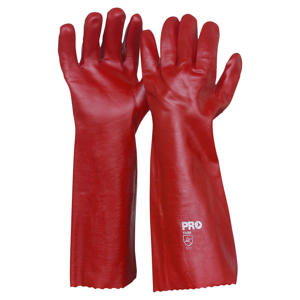 45cm Red PVC Gloves Large — Hand Protection | GRS Safety Perth