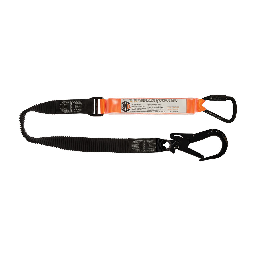 Elite Single Leg Elasticated Lanyard With Hardware KT & ST — Height Safety | GRS Safety Perth