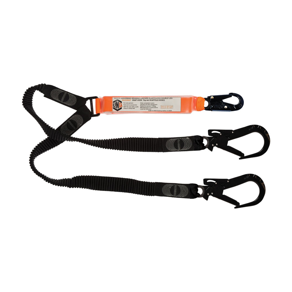 Elite Double Leg Elasticated Lanyard with Hardware SN & ST — Height Safety | GRS Safety Perth