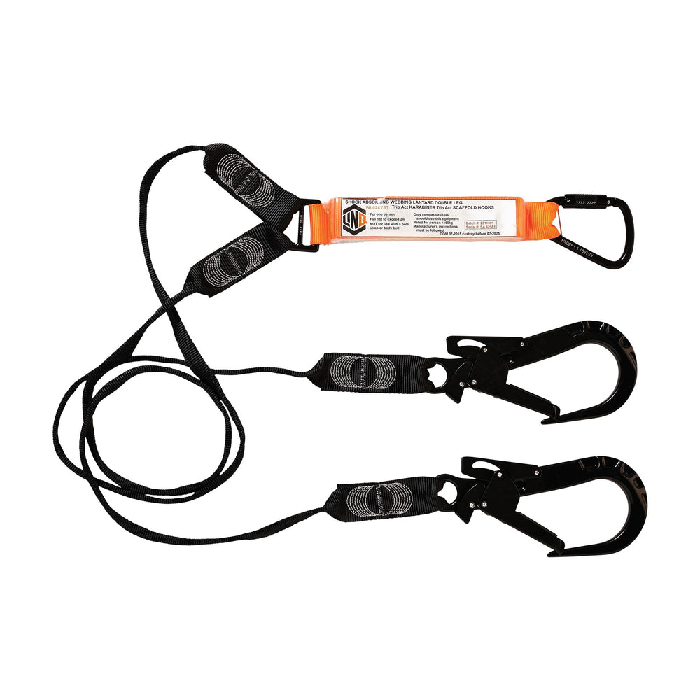 Elite Double Leg Shock Absorbing Webbing Lanyard — Height Safety | GRS Safety Perth