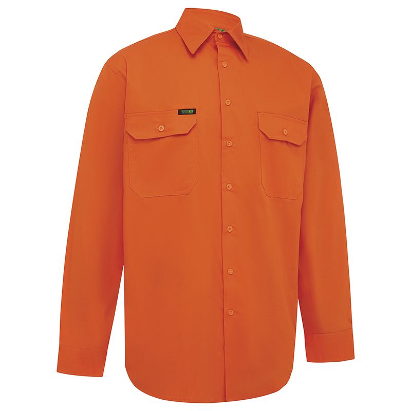 Hi-Vis Lightweight Long Sleeve Adjustable Cuff Shirt — GRS Safety Perth