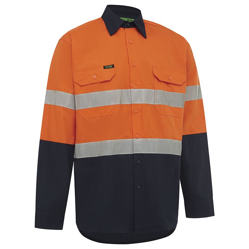 Hi-Vis 2 Tone Lightweight Ripstop Breathable Taped Shirt — GRS Safety Perth