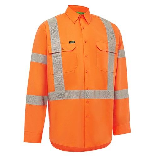 Hi Vis 2 Tone Closed Front Dual Weight Welders Taped Shirt — Hi-Vis Workwear | GRS Safety Perth