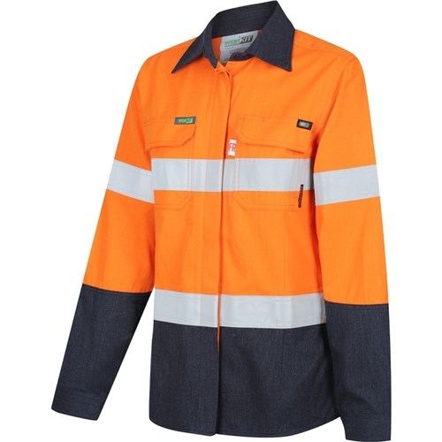 Flarex Ripstop PPE2 Women's FR Inherent 197gsm Taped Shirt — GRS Safety Perth