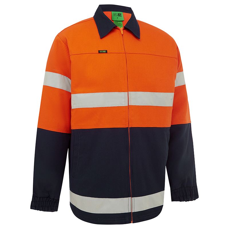 Hi-Vis 2 Tone Cotton Drill Taped Jacket — GRS Safety Perth