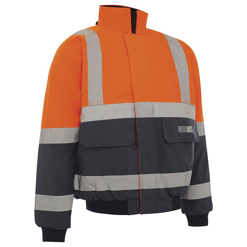 Hi-Vis 2 Tone Wet Weather Bomber Taped Jacket — GRS Safety Perth