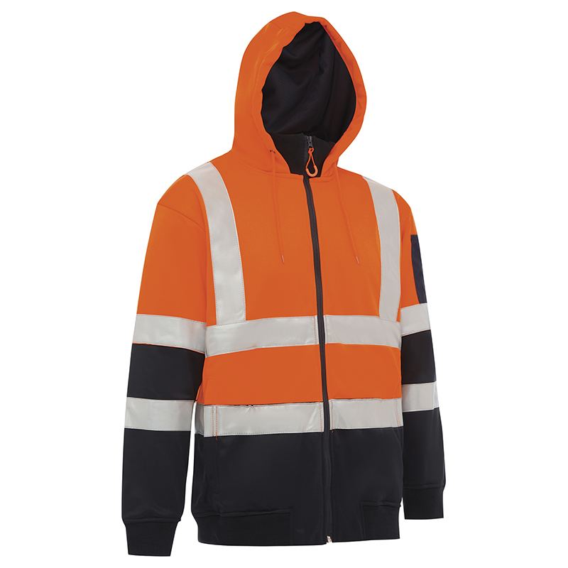 Hi-Vis 2 Tone Full Zip Tech Fleece Taped Hoodie — GRS Safety Perth