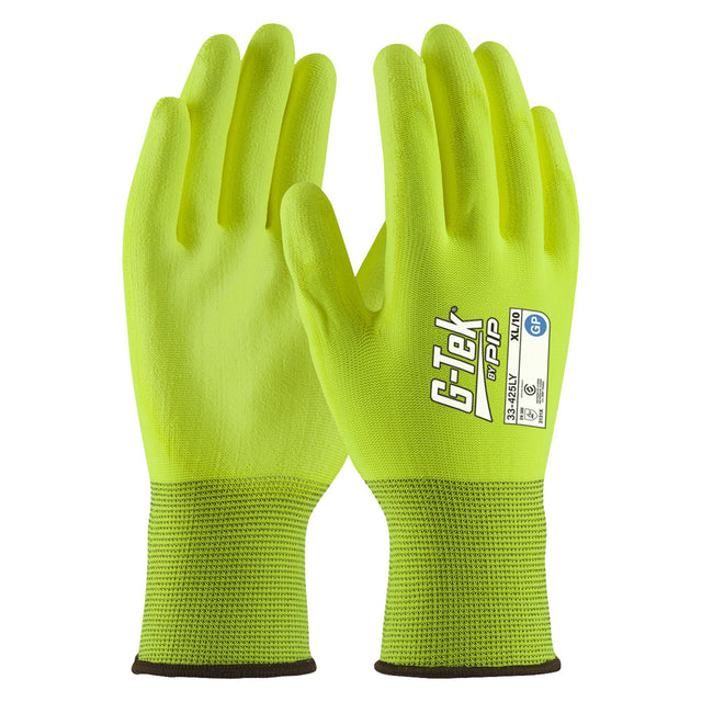 G-Tek 13G Hi Vis Yellow GP Palm Dip Glove — Hand Protection | GRS Safety Perth
