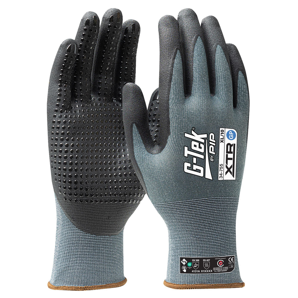 G-Tek XTR 15G GP Nitrile Dotted Glove — Hand Protection | GRS Safety Perth