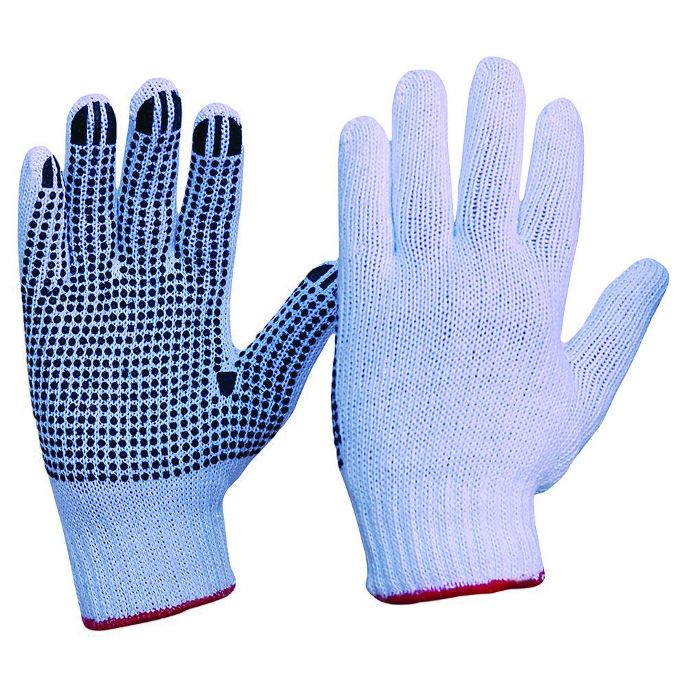 Knitted Poly/Cotton With PVC Dots Gloves Ladies Size — Hand Protection | GRS Safety Perth