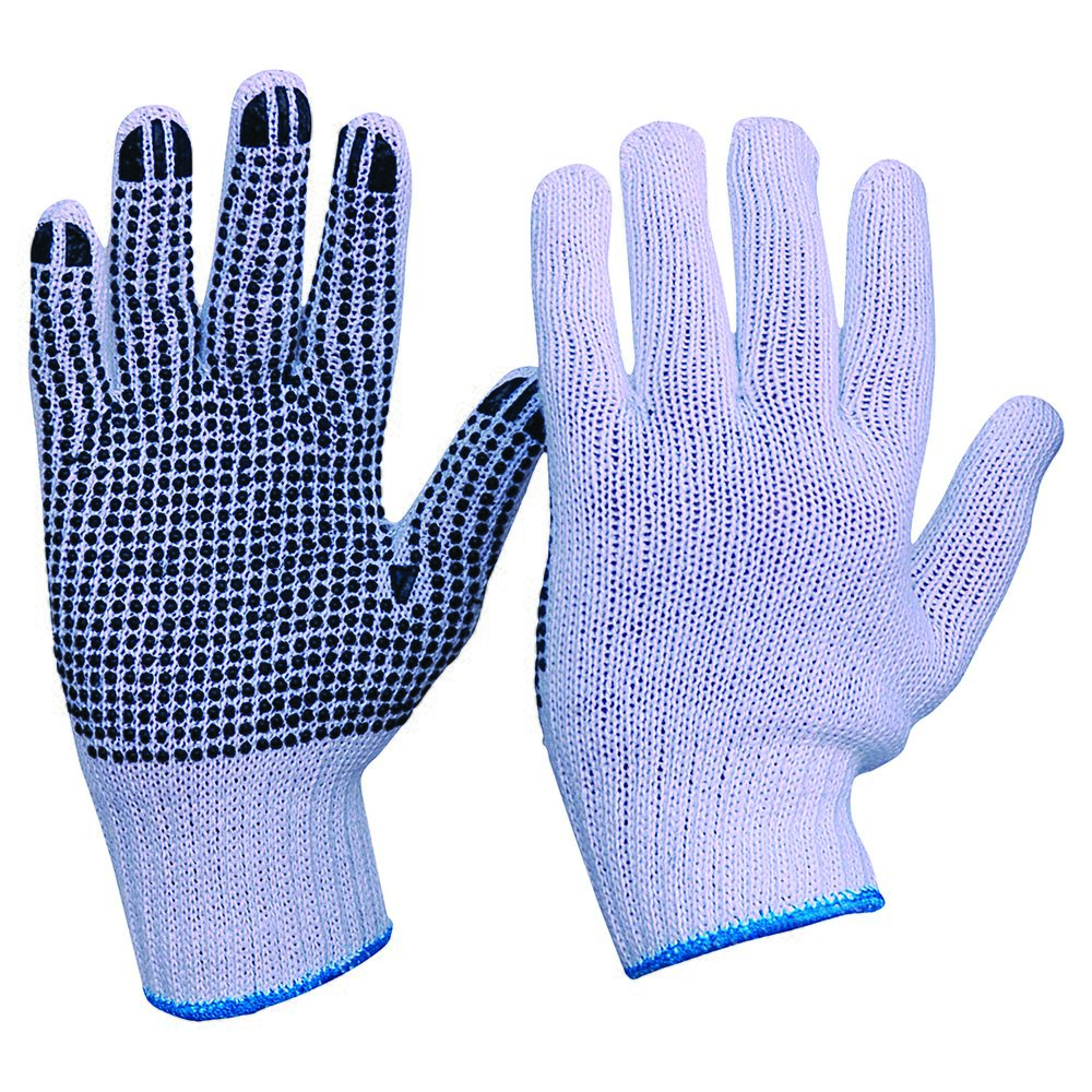 Knitted Poly/Cotton With PVC Dots Gloves Mens Size — Hand Protection | GRS Safety Perth