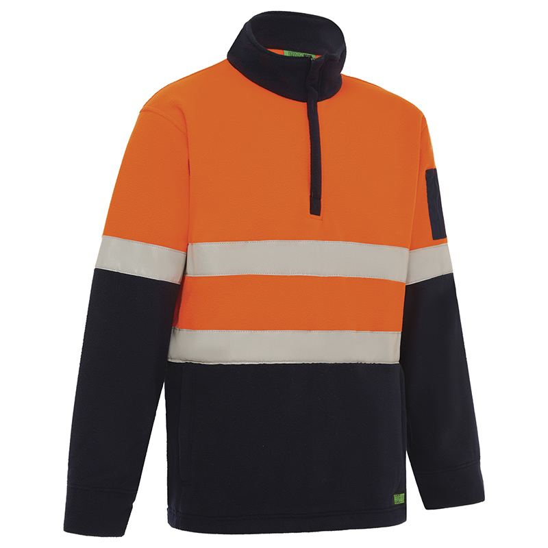Hi-Vis 2 Tone 1/4 Zip Taped Polar Fleece Jumper — GRS Safety Perth