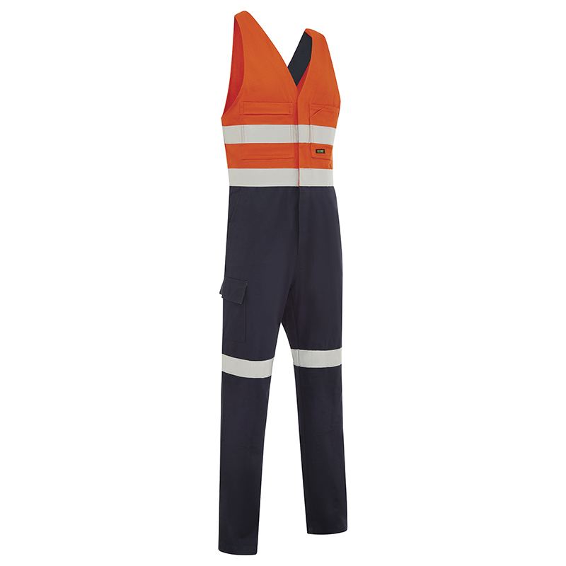 Hi-Vis 2 Tone Regular Weight Action Back Coverall — GRS Safety Perth