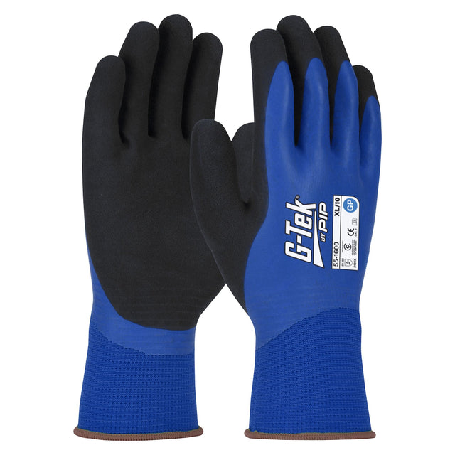 G-Tek Blue Poly GP Double Dip Latex Glove — Hand Protection | GRS Safety Perth