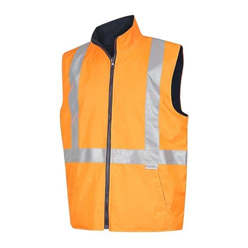 Hi Vis Reversible Vest With Reflective Tape — Hi-Vis Workwear | GRS Safety Perth