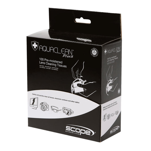 Aqua Clean Plus Dispenser Box - 100 Pre-Moistened Wipes — Eye Protection | GRS Safety Perth
