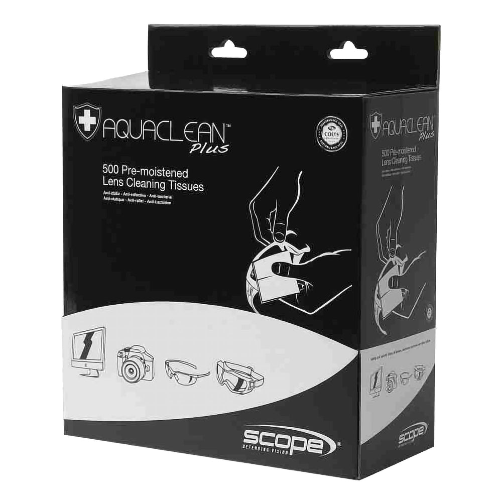 Aqua Clean Plus Dispenser Box - 500 Pre-Moistened Wipes — Eye Protection | GRS Safety Perth