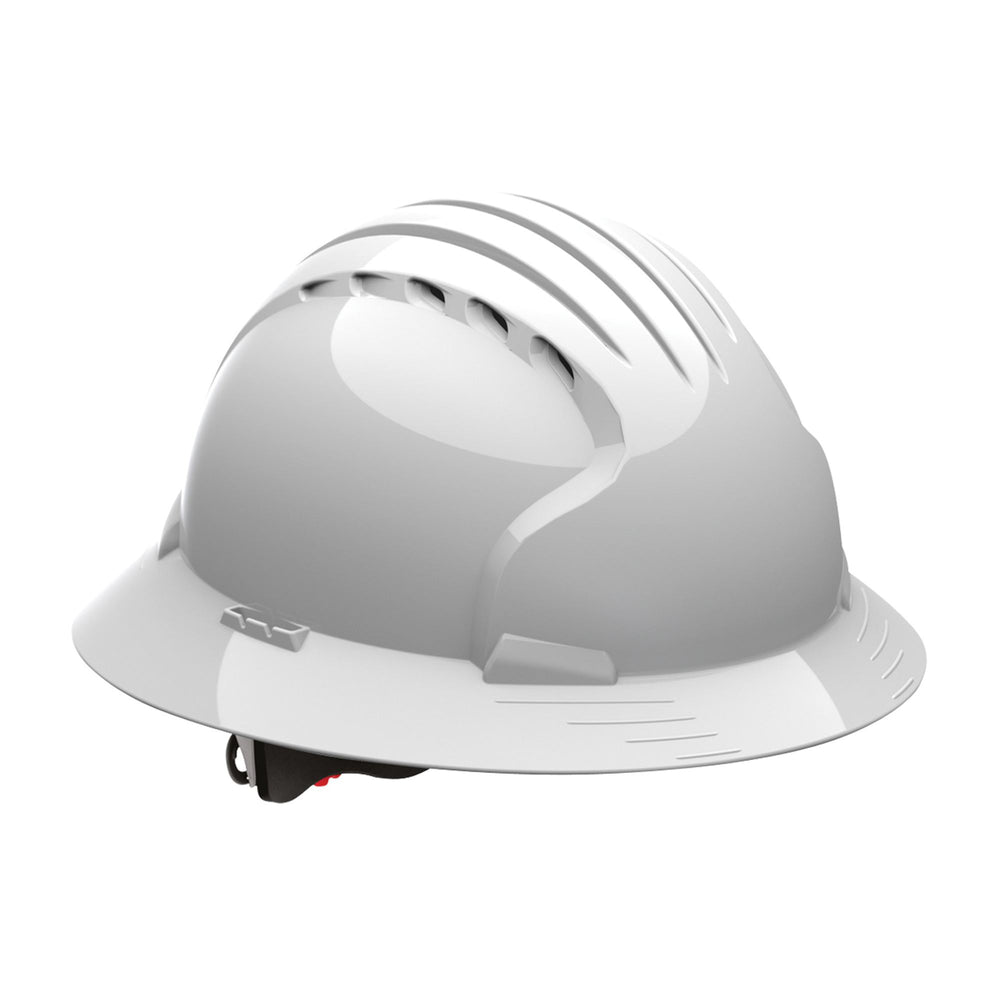 EVO6161 Full Brim Vented Hard Hat White — Head Protection | GRS Safety Perth