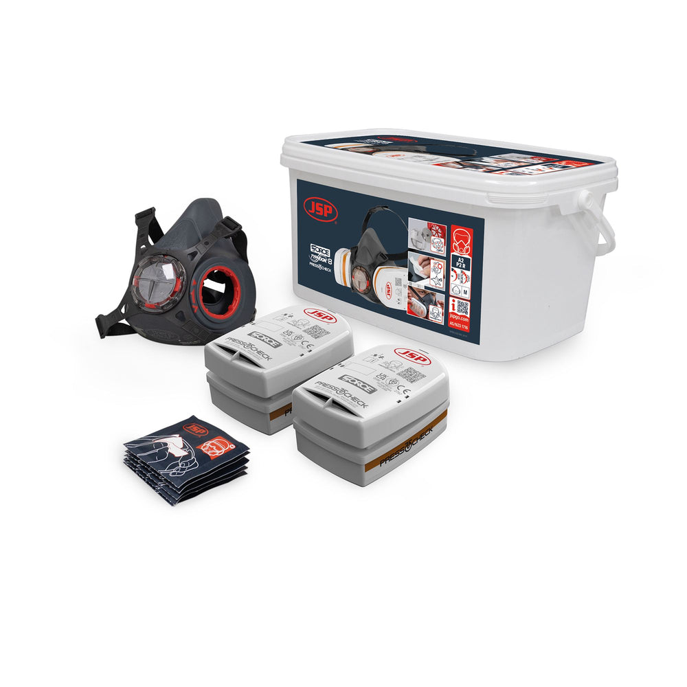 Force Typhoon 8 Half Mask Respirator Spray Painters Kit With A2P2 Filters — Respiratory | GRS Safety Perth