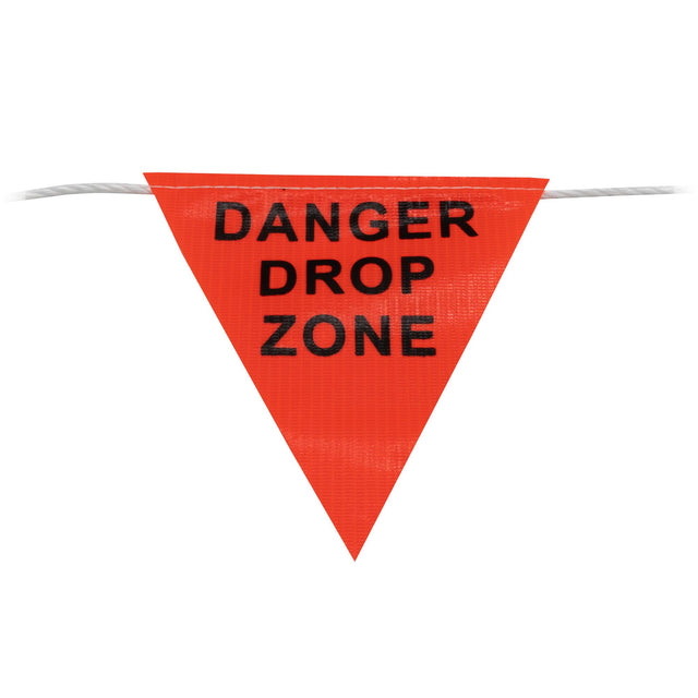 30M 'DANGER DROP ZONE' Bunting Orange — Site Safety | GRS Safety Perth