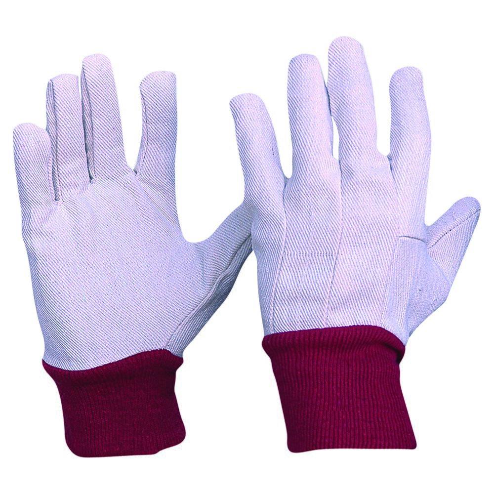 Cotton Drill Red Knit Wrist Gloves Ladies Size — Hand Protection | GRS Safety Perth