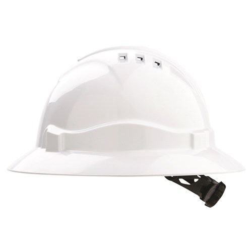 V6 Hard Hat Unvented Full Brim Ratchet Harness — Head Protection | GRS Safety Perth