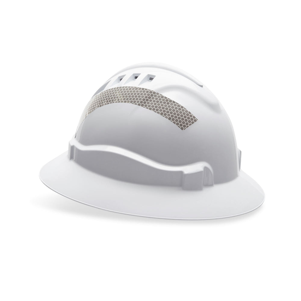 V6 Vented Full Brim Hard Hat White with Reflective Tape — Head Protection | GRS Safety Perth