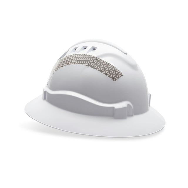 V6 Vented Full Brim Hard Hat White with Reflective Tape — Head Protection | GRS Safety Perth