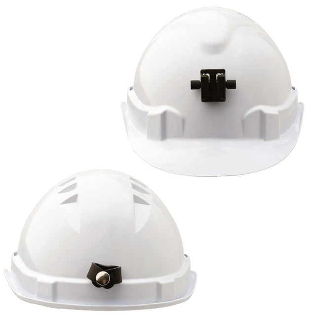 V6 Hard Hat Vented With Lamp Bracket And Pushlock Harness - White — Head Protection | GRS Safety Perth