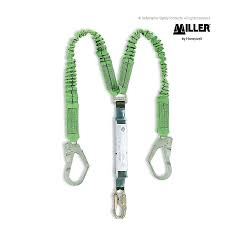 2M Twin Lanyard w/56mm Scaff hooks on 2 legs & 19mm hook at energy absorber end. — Height Safety | GRS Safety Perth
