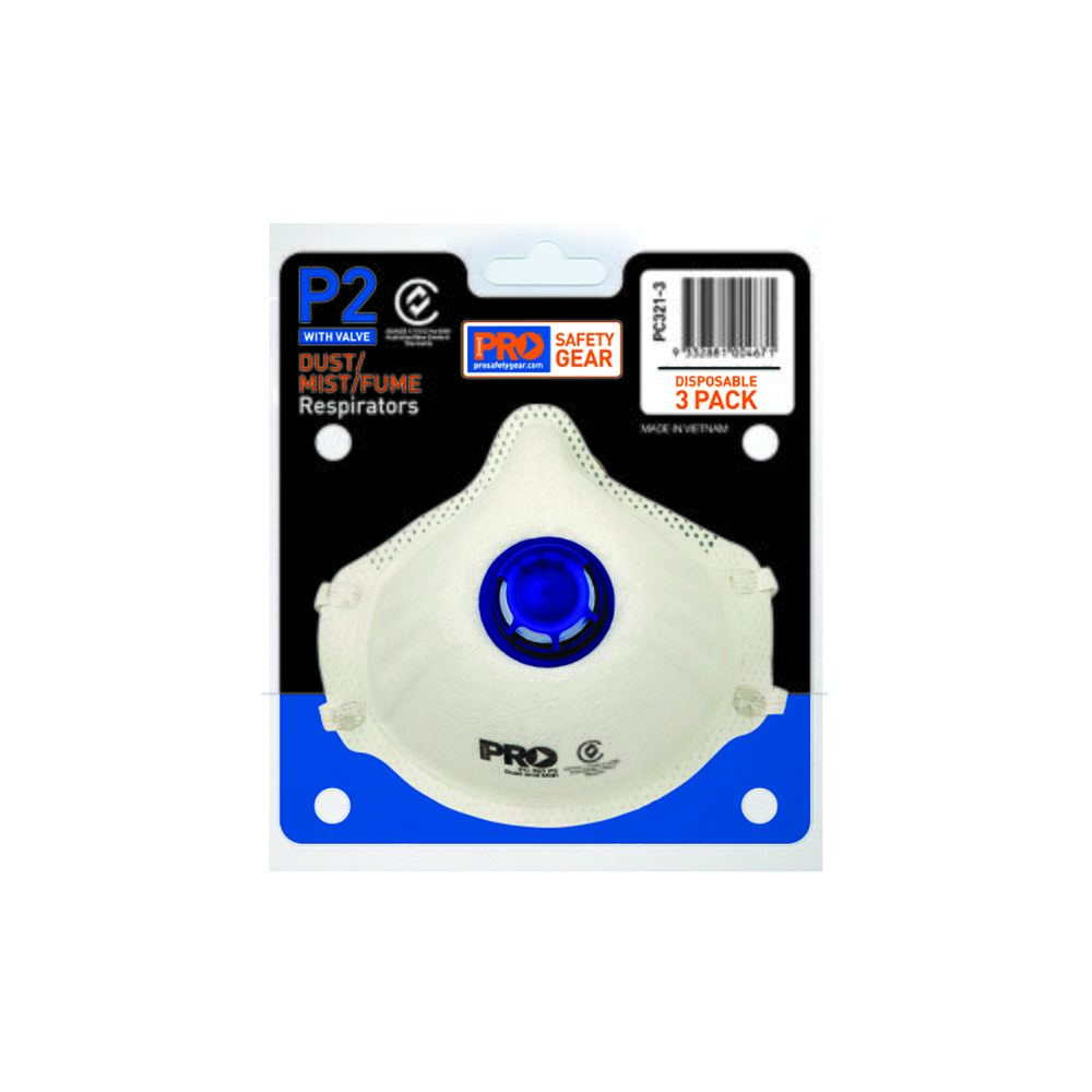 Dust Masks P2+Valve / 3 Pack — Respiratory | GRS Safety Perth