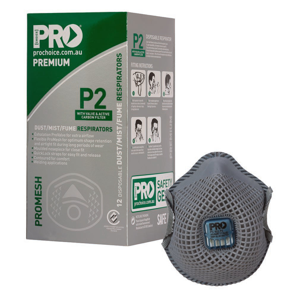 Dust Masks Promesh P2+Valve+Carbon — Respiratory | GRS Safety Perth