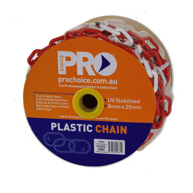 Plastic Safety Chain Red/White 8mm X 25M — Site Safety | GRS Safety Perth