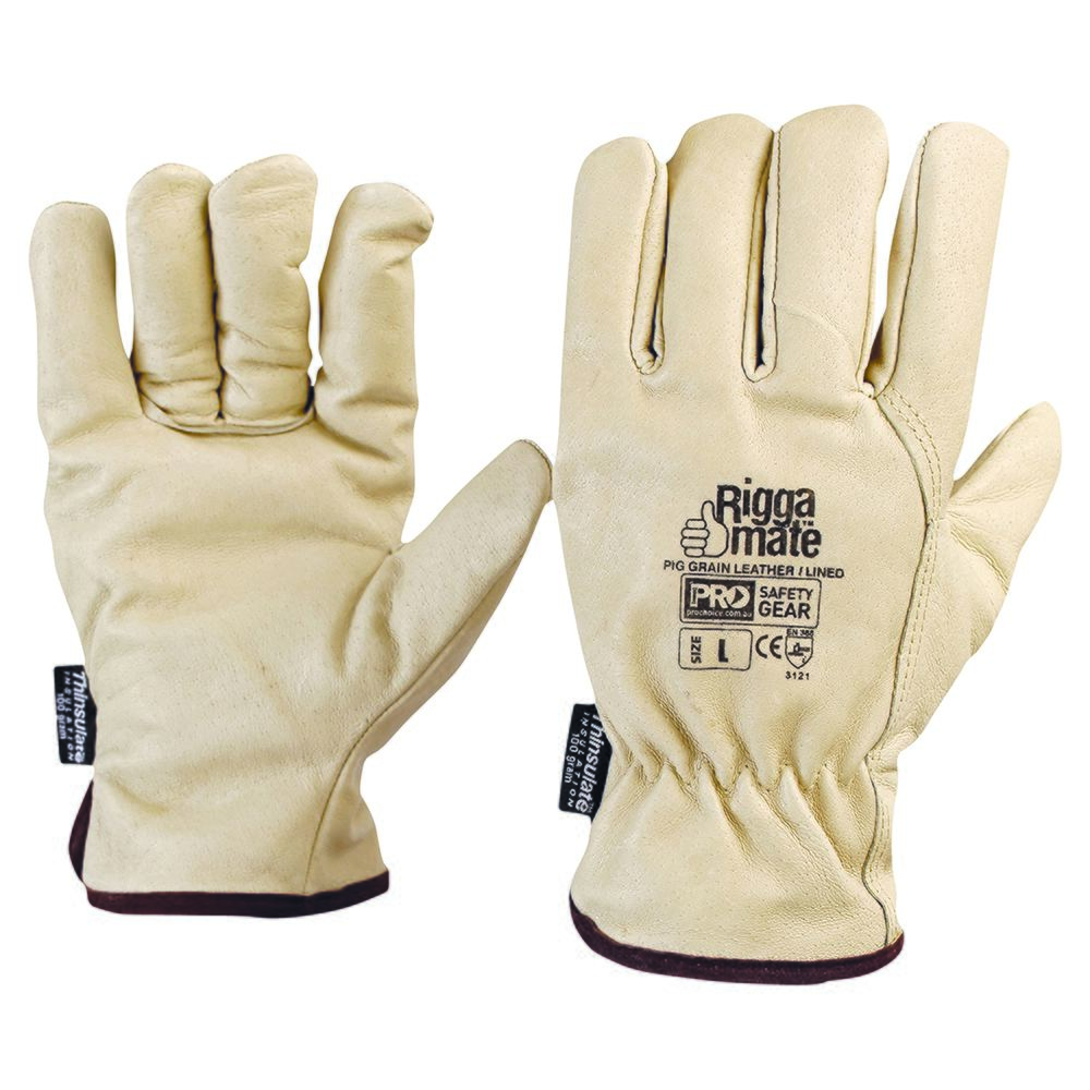 Riggamate Lined Glove - Pig Grain Leather Large — Hand Protection | GRS Safety Perth