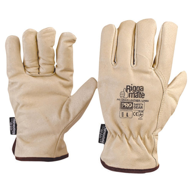 Riggamate Lined Glove - Pig Grain Leather Large — Hand Protection | GRS Safety Perth