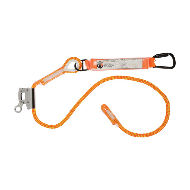 Single Leg 2M Shock Absorb Adjustable Rope Lanyard With Hardware KT & RG — Height Safety | GRS Safety Perth