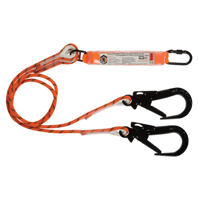 Double Leg Kernmantle 2m Shock Absorb Rope Lanyard with Hardware KS & ST — Height Safety | GRS Safety Perth
