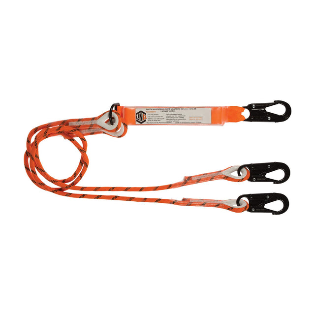 Double Leg Kernmantle 2M Shock Absorb Rope Lanyard With Hardware SN X3 — Height Safety | GRS Safety Perth