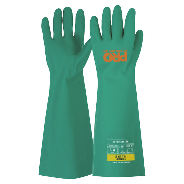 45Cm Green Nitrile Gauntlet Gloves — Hand Protection | GRS Safety Perth