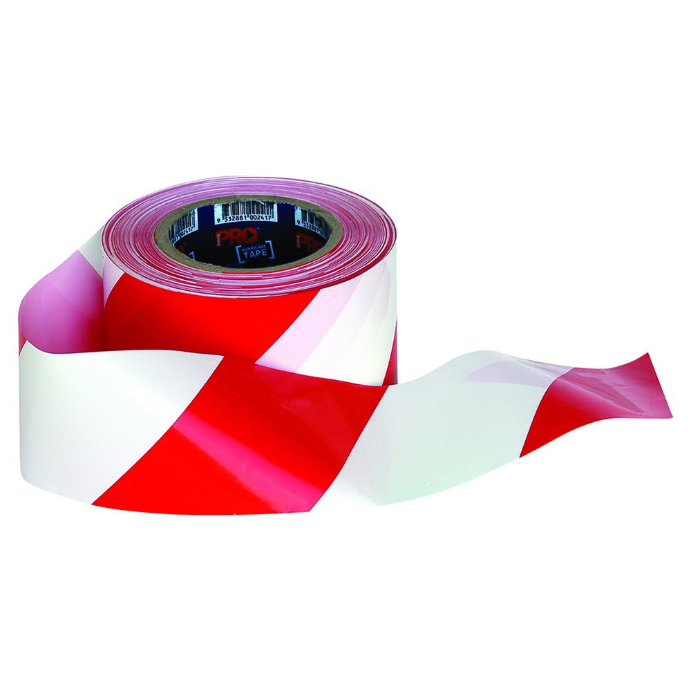 Barricade Tape - 100M X 75mm Red & White — Site Safety | GRS Safety Perth
