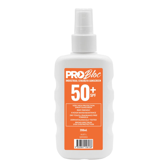 PROBLOC SPF 50+ Sunscreen 200ml Spray Bottle — Sun & Hydration | GRS Safety Perth