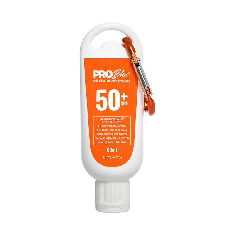 Probloc SPF 50 + Sunscreen 60ML Squeeze Bottle with Carabiner — Sun & Hydration | GRS Safety Perth