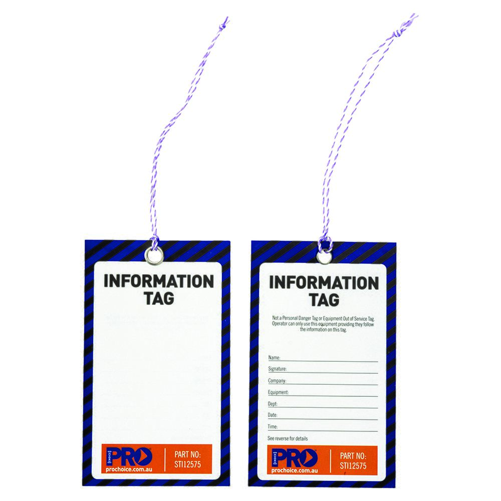 Safety Tag -125mm X 75mm Information (Blank) — Site Safety | GRS Safety Perth
